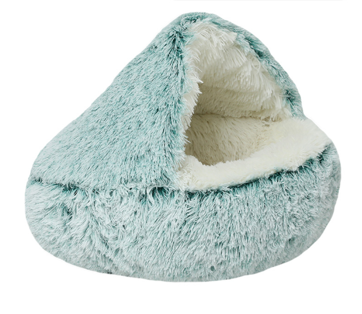 Hooded Calming Plush Bed for Cats