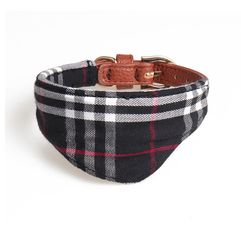 Plaid Bow Collar Triangle Scarf