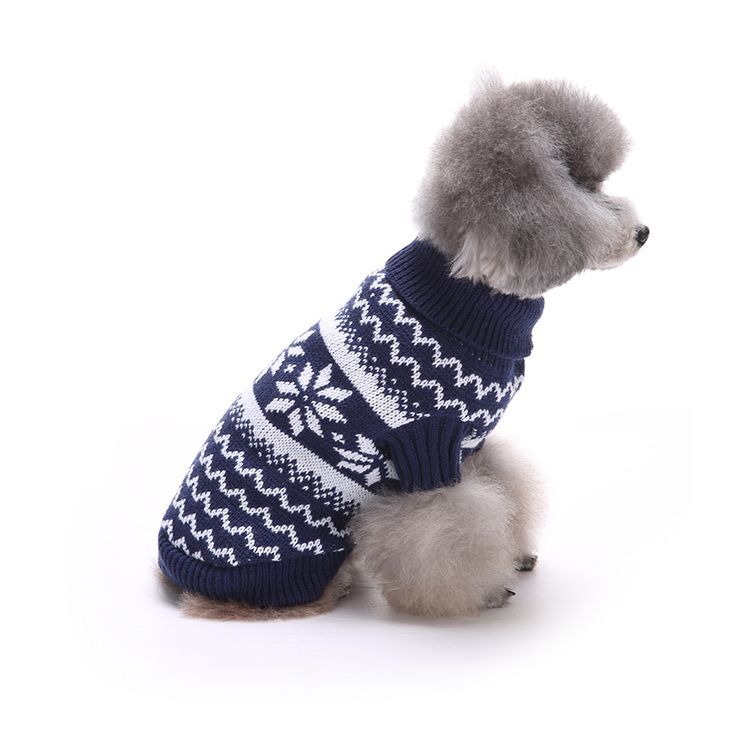 Winter New Pet Clothes Snowflake Wave Sweater Dog Warm Winter Clothes