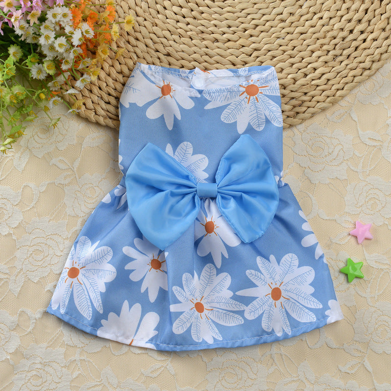 Skirt Ribbon Floral Dress for Cats and Dogs