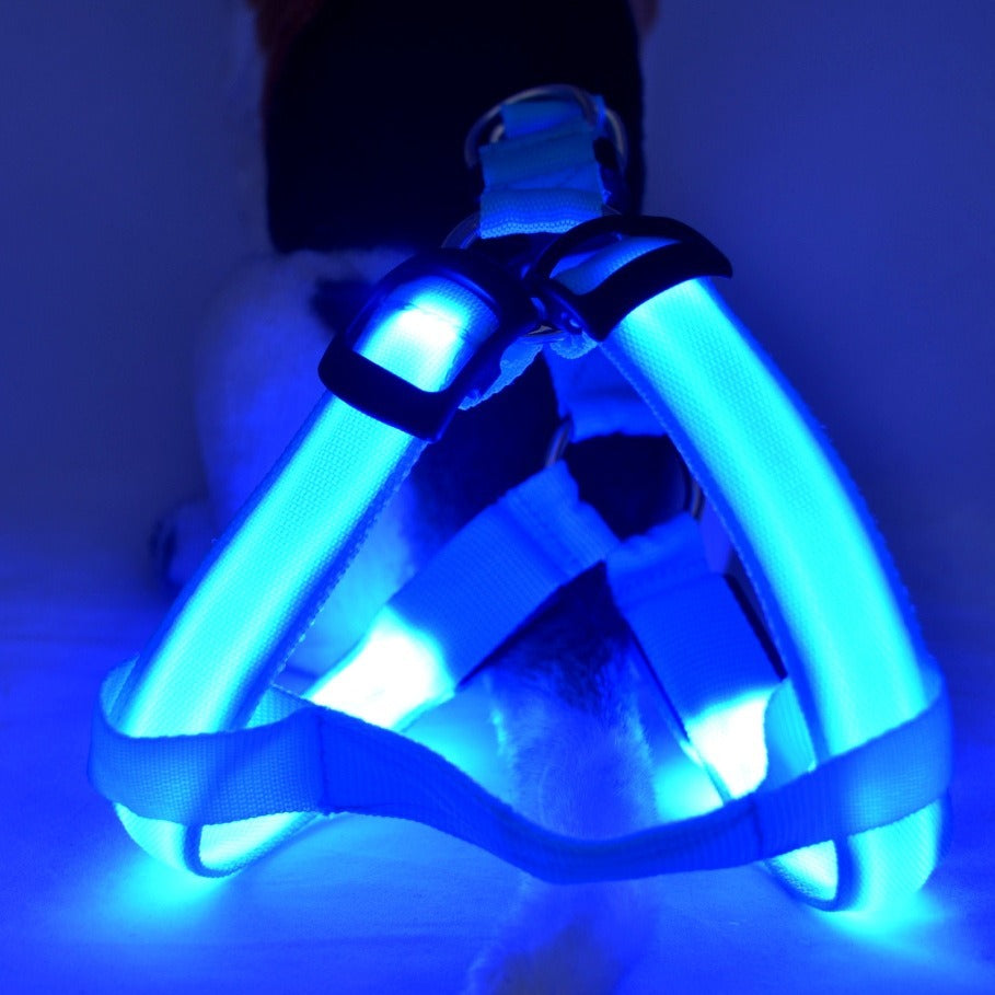 Rechargeable Led Luminescent Chest Strap for Dogs