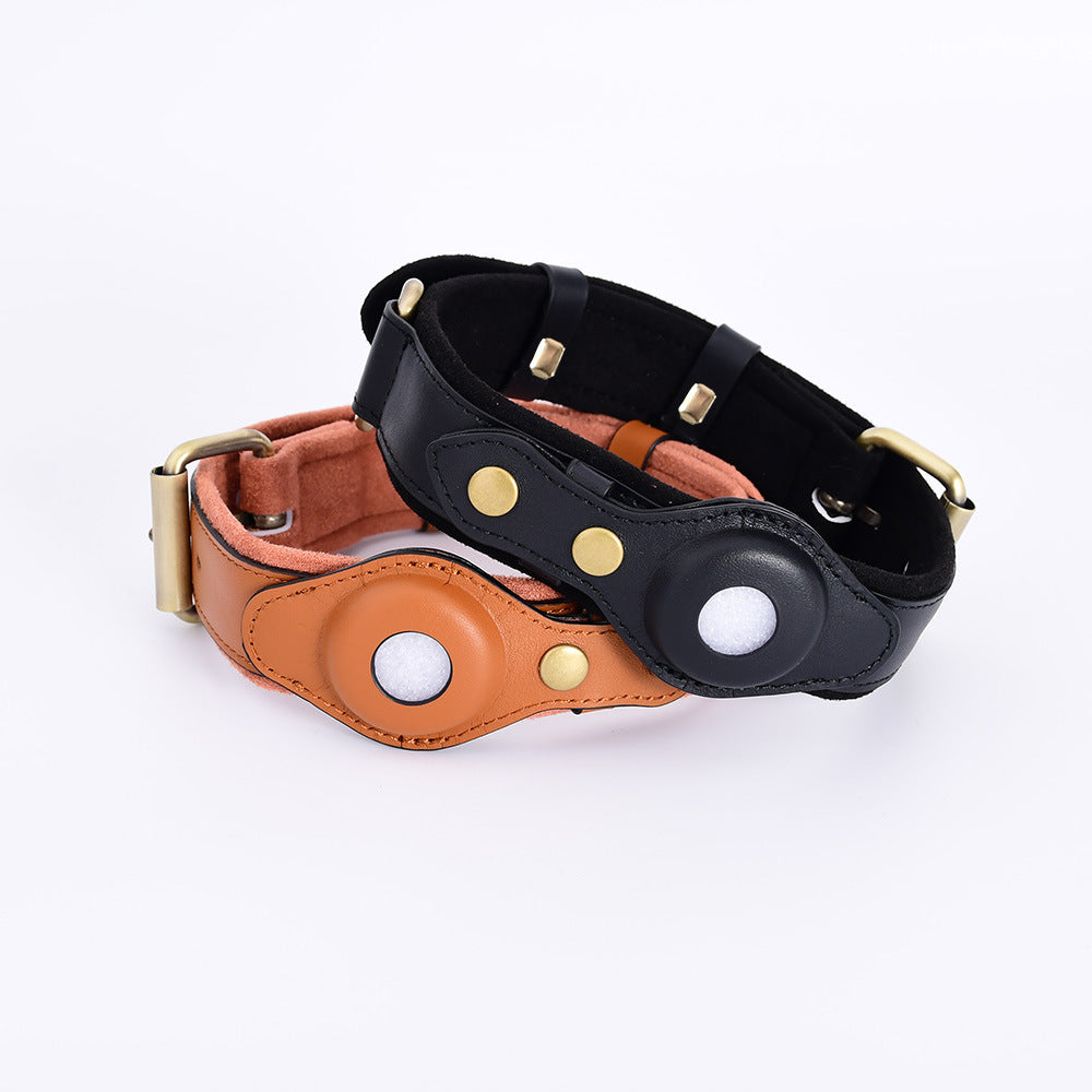 Soft Leather Airtag Collar