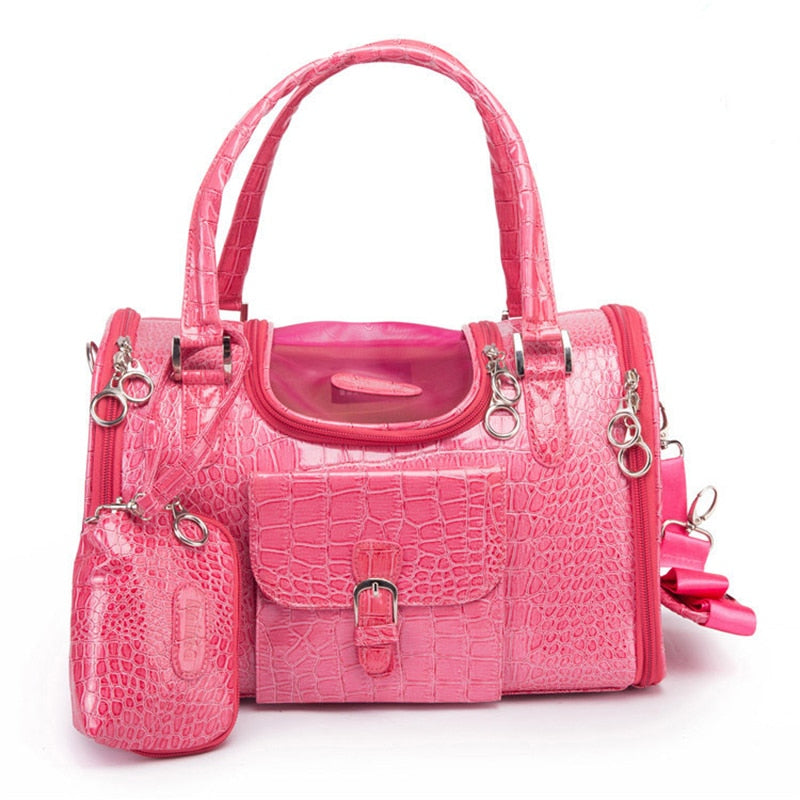 Leather Crocodile Skin Pet Carrier