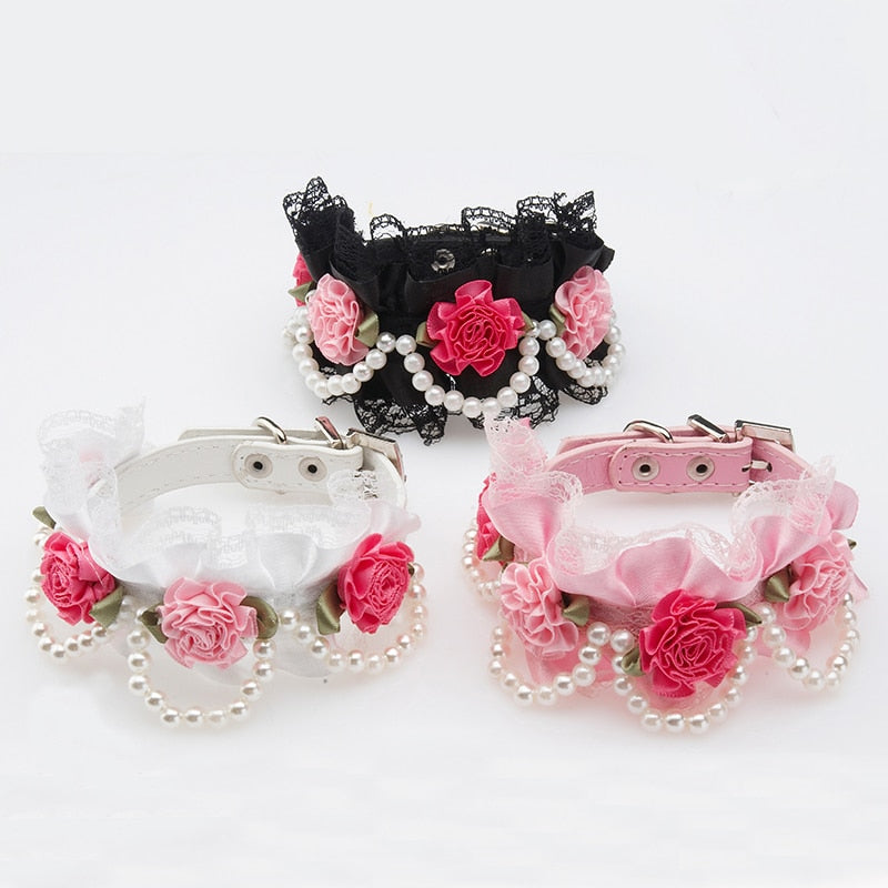 Goth Floral Buckle Collar