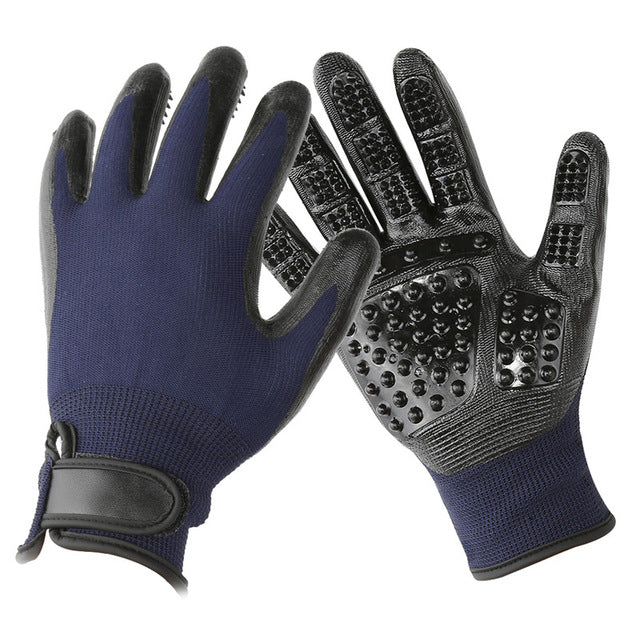 Durable Leather Grooming Bath Gloves