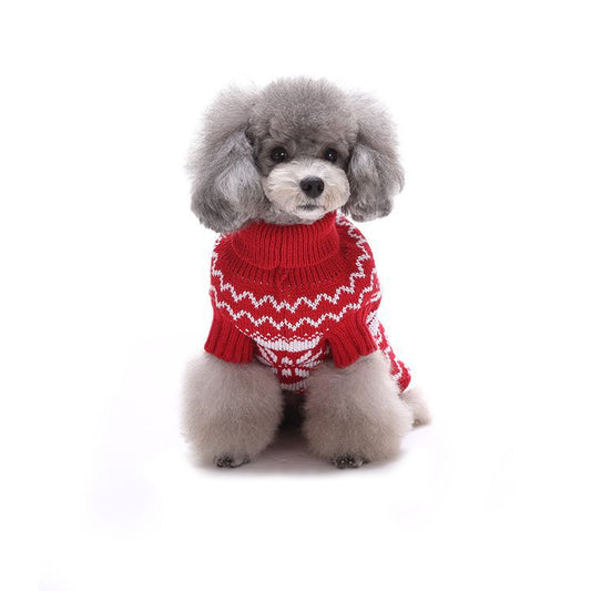 Winter New Pet Clothes Snowflake Wave Sweater Dog Warm Winter Clothes