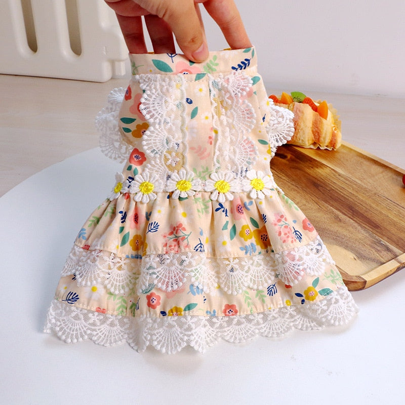 Skirt Floral Dress Summer Wear for Dogs