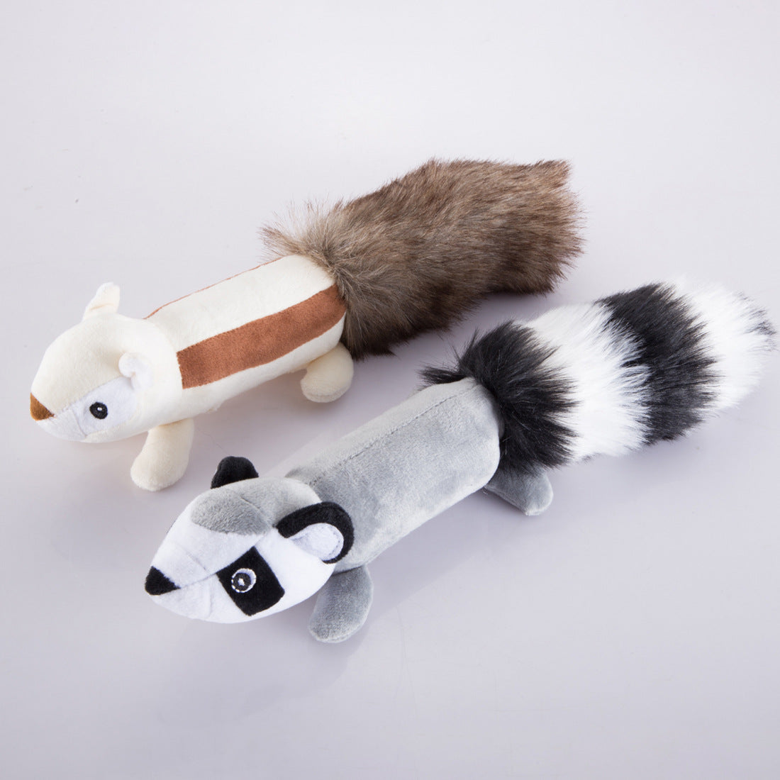 Interactive Squeaky Racoon Chew Toy