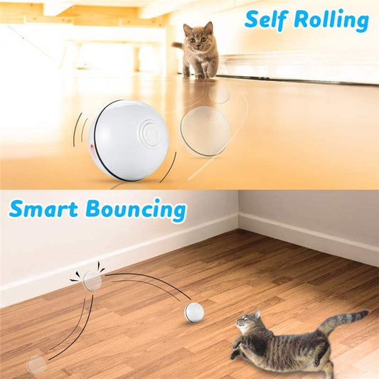 Automatic Rolling USB Rechargeable Led Light Pet Toy