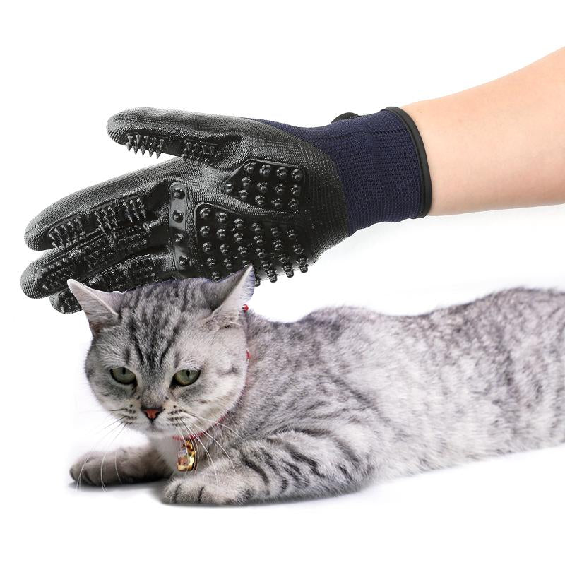 Durable Leather Grooming Bath Gloves