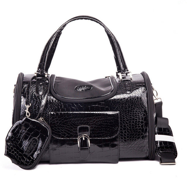 Leather Crocodile Skin Pet Carrier