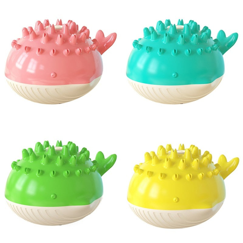 Puffer Fish Shaped Water Jet Teeth Cleaning Toy