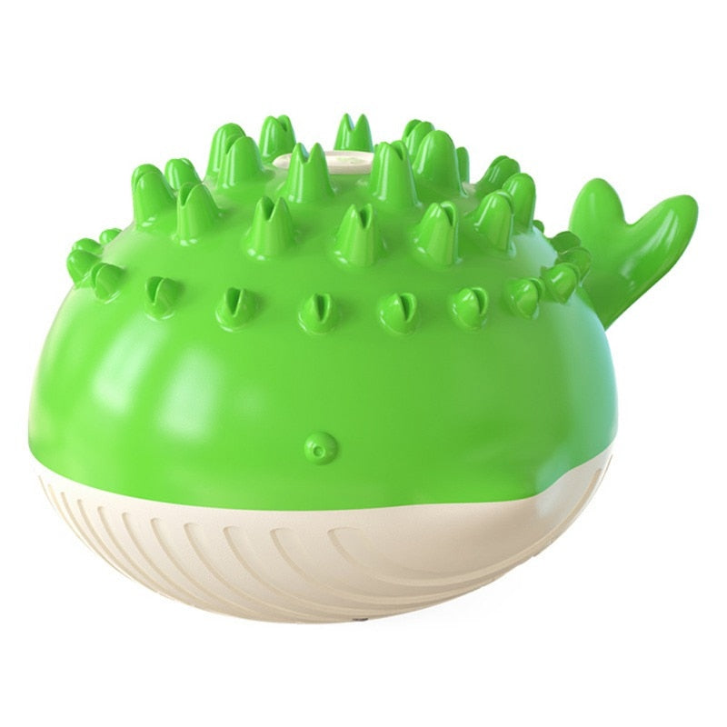 Puffer Fish Shaped Water Jet Teeth Cleaning Toy