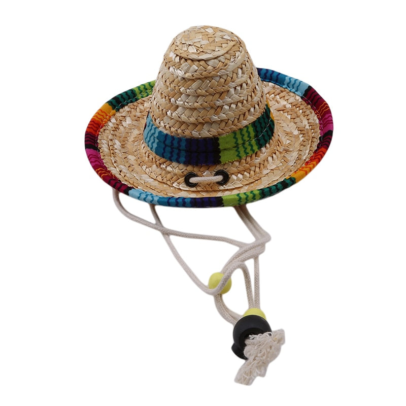 Mexican Hat Pet Buckle Multicolor Straw