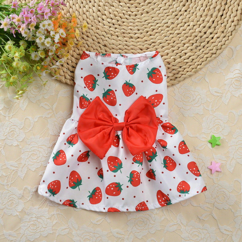 Skirt Ribbon Floral Dress for Cats and Dogs