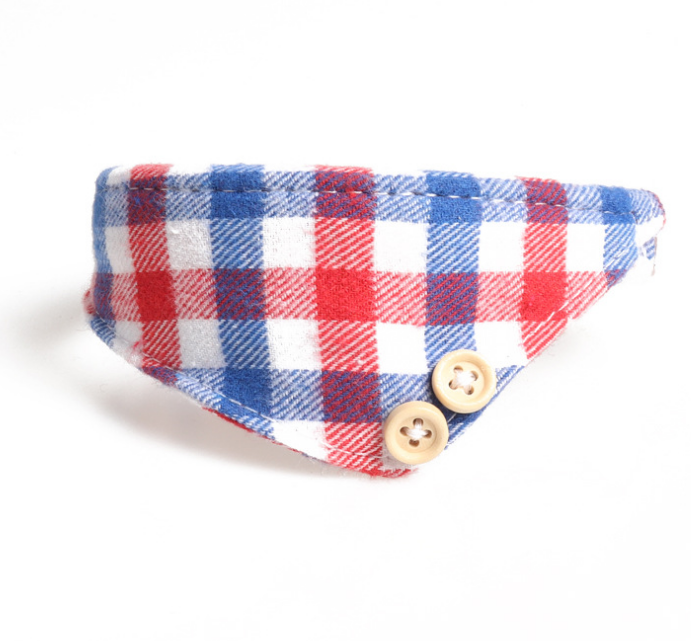 Plaid Bow Collar Triangle Scarf