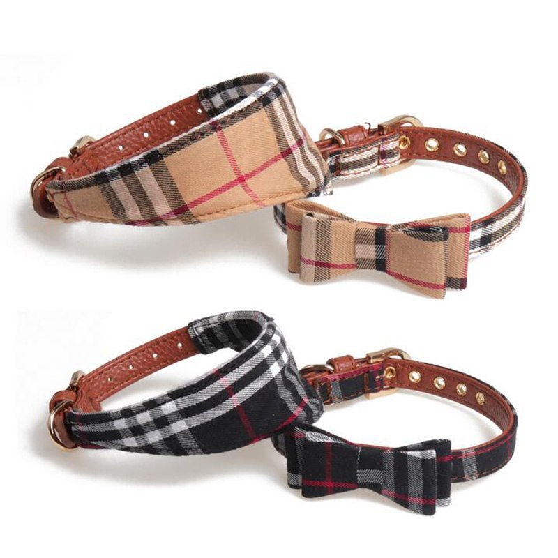 Plaid Bow Collar Triangle Scarf