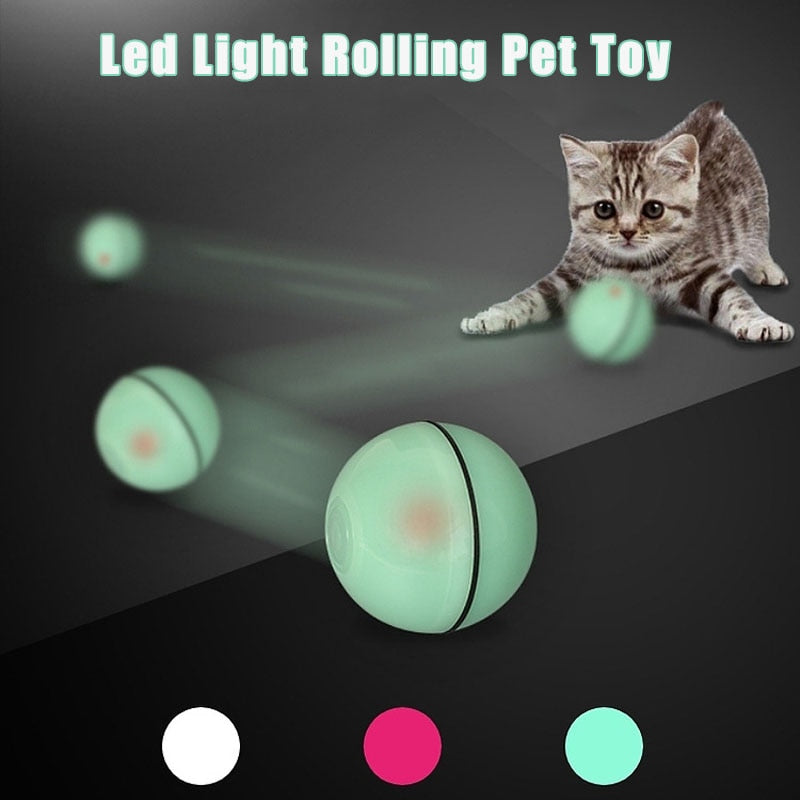 Automatic Rolling USB Rechargeable Led Light Pet Toy