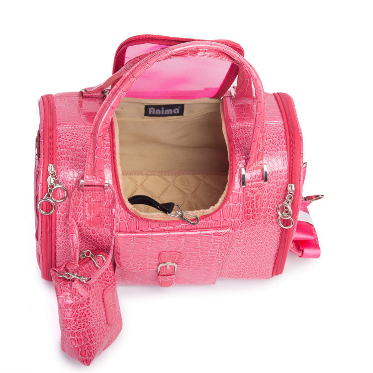 Leather Crocodile Skin Pet Carrier