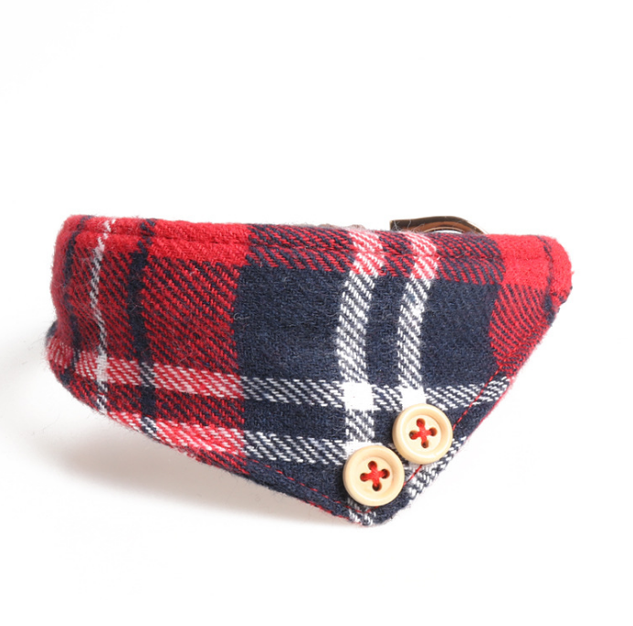 Plaid Bow Collar Triangle Scarf