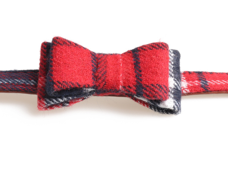 Plaid Bow Collar Triangle Scarf