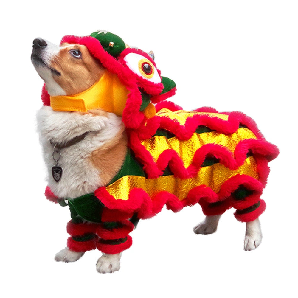 Chinese Lion Dance Dog Costume for New Year