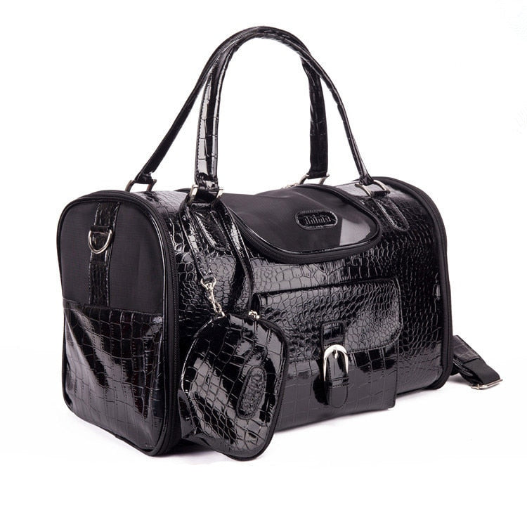 Leather Crocodile Skin Pet Carrier