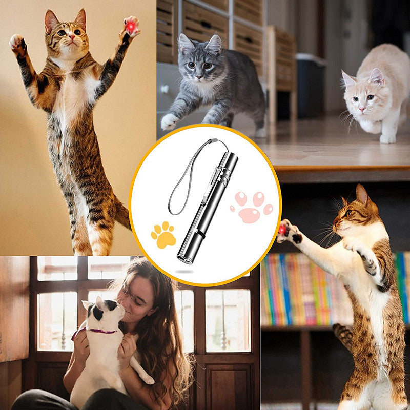 USB Charging Laser Teasing Cat Stick Multifunctional Pet Supplies Laser Light Pattern Infrared Projection Cat Toy