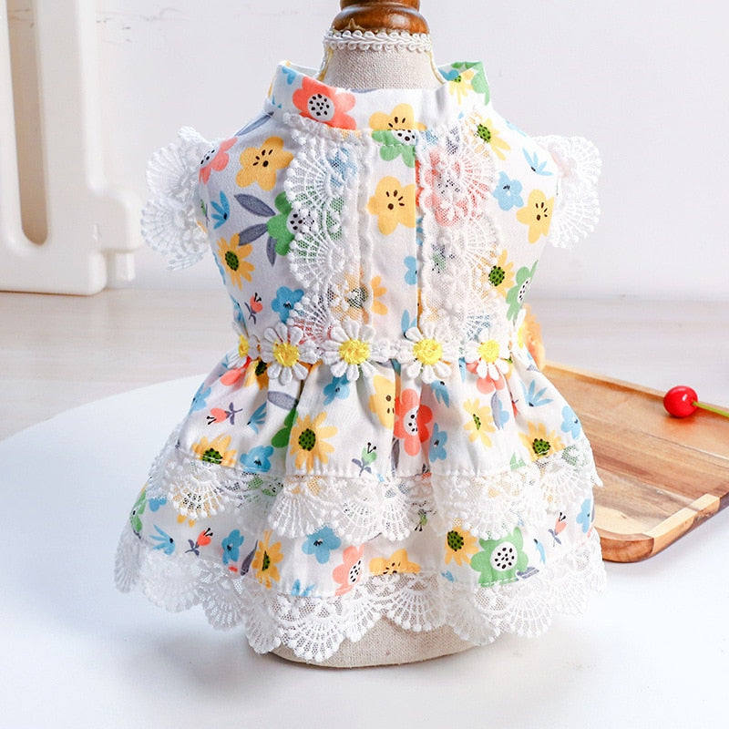 Skirt Floral Dress Summer Wear for Dogs