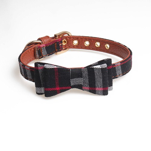 Plaid Bow Collar Triangle Scarf