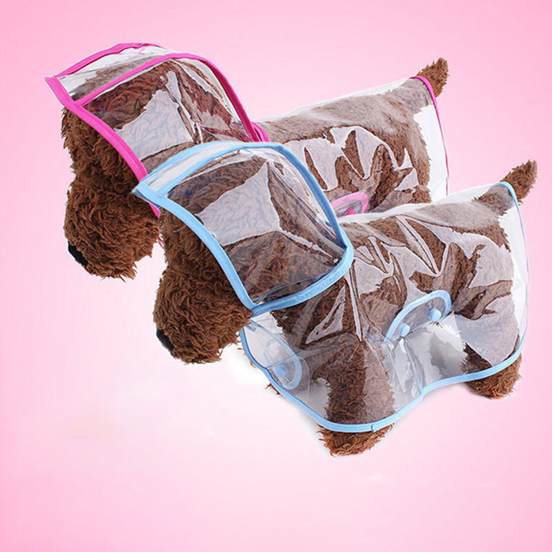 Pet Supplies Dog Raincoat Teddy Small And Medium-Sized Dogs New Transparent Plastic Fashion Poncho Pet Raincoat