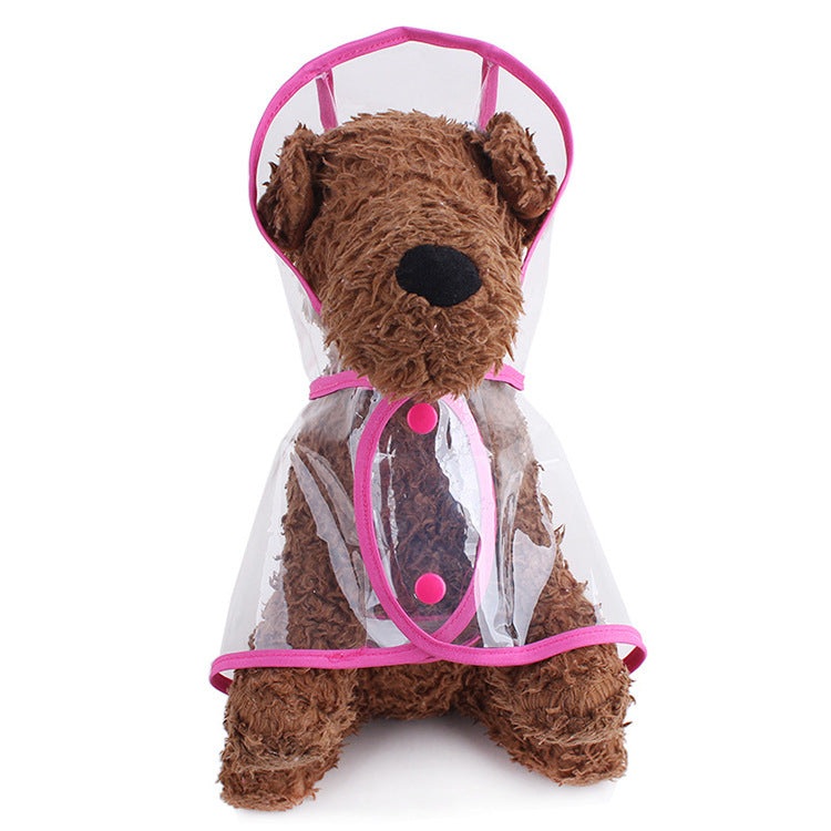 Pet Supplies Dog Raincoat Teddy Small And Medium-Sized Dogs New Transparent Plastic Fashion Poncho Pet Raincoat