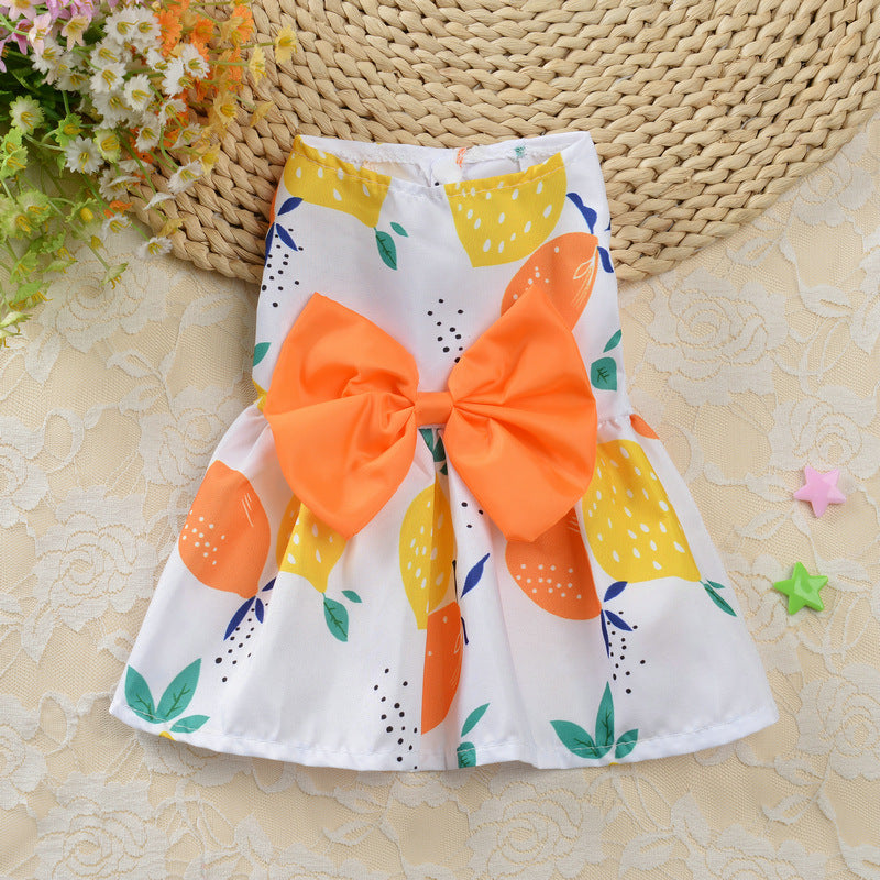 Skirt Ribbon Floral Dress for Cats and Dogs