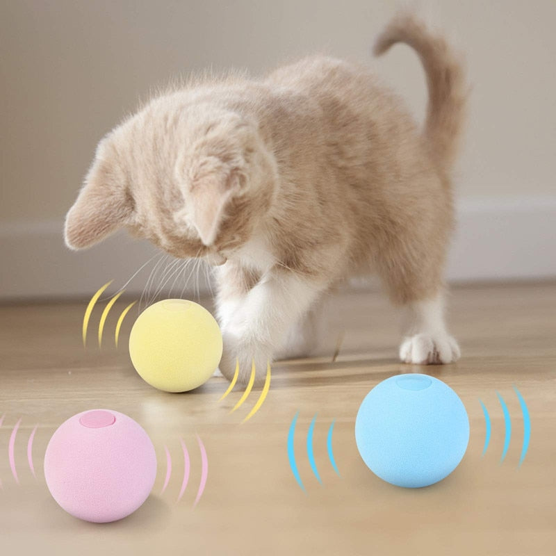 Smart Cat Toys Interactive Ball Catnip Cat Training Toy Pet Playing Ball Pet Squeaky Supplies Products Toy for Cats Kitten Kitty