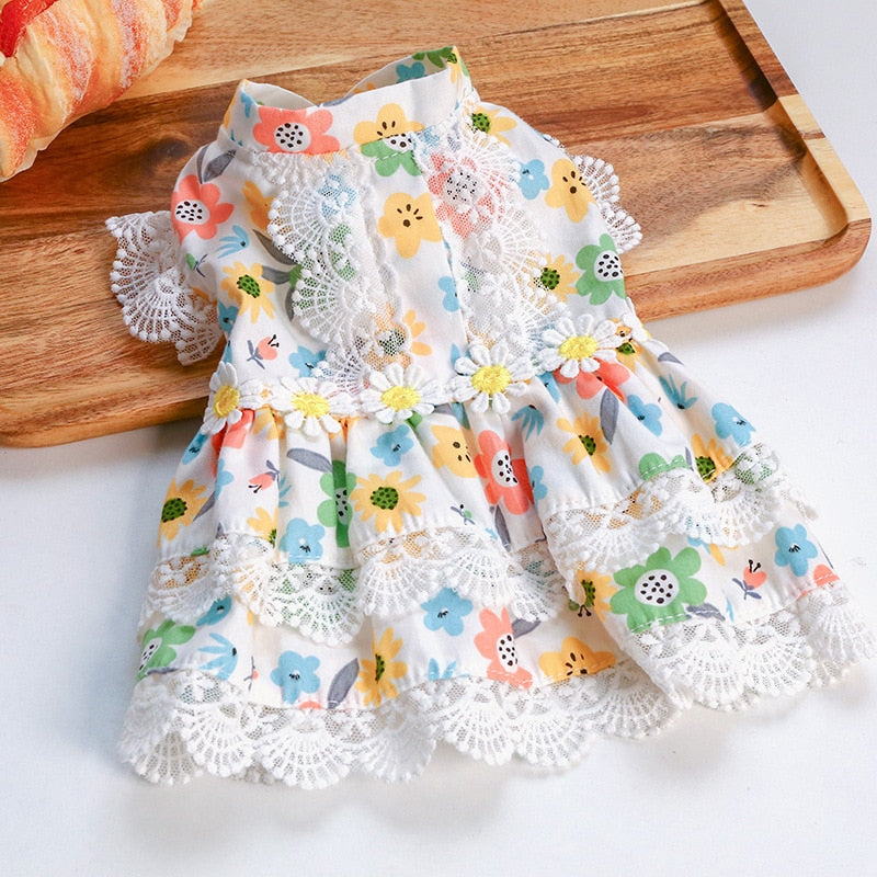 Skirt Floral Dress Summer Wear for Dogs