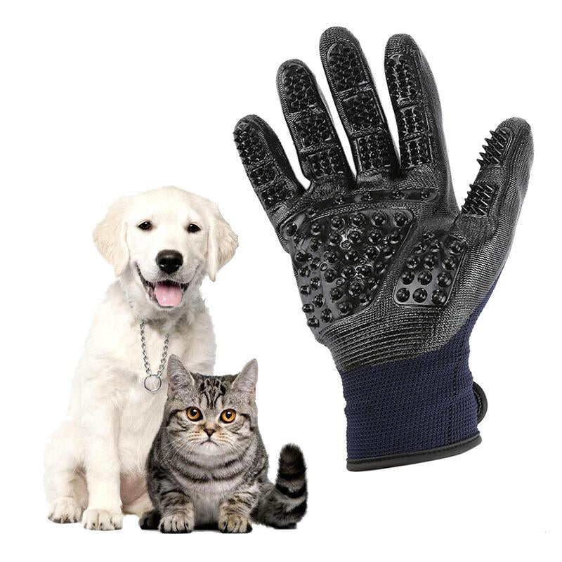 Durable Leather Grooming Bath Gloves