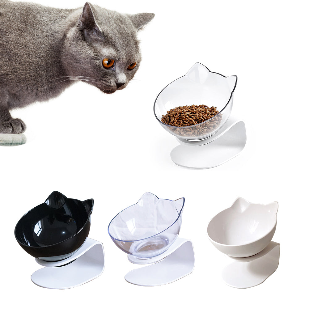 Transparent and Black Pair Cat Feeder