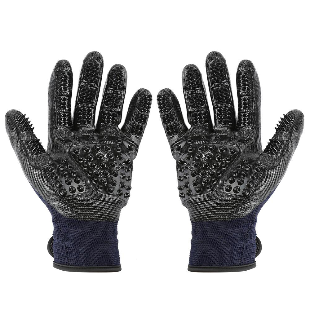 Durable Leather Grooming Bath Gloves