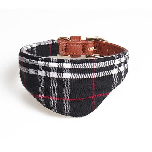 Plaid Bow Collar Triangle Scarf