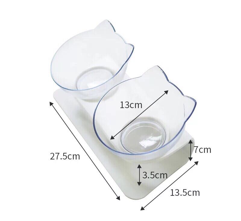 Transparent and Black Pair Cat Feeder