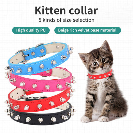 Rockstar Stylish Leather Collar for Cats