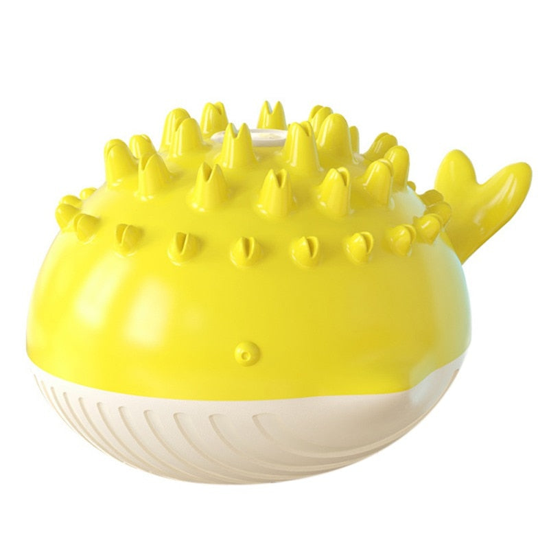 Puffer Fish Shaped Water Jet Teeth Cleaning Toy