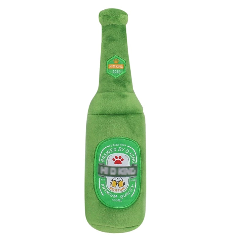 Squeaky Beer Bottle Chew Toy