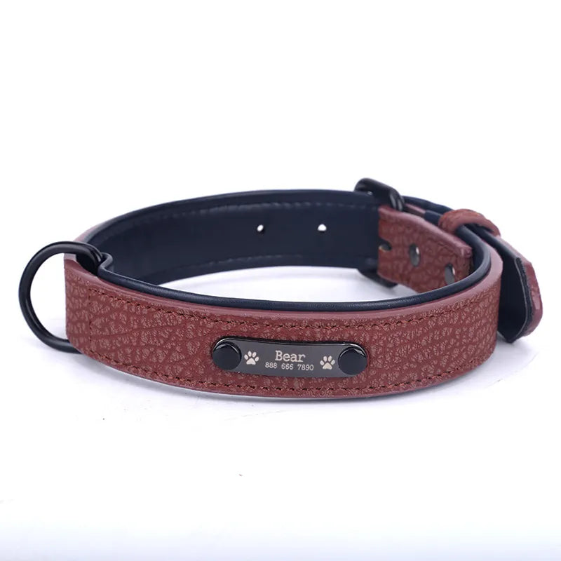 Adjustable Personalized Leather Collar