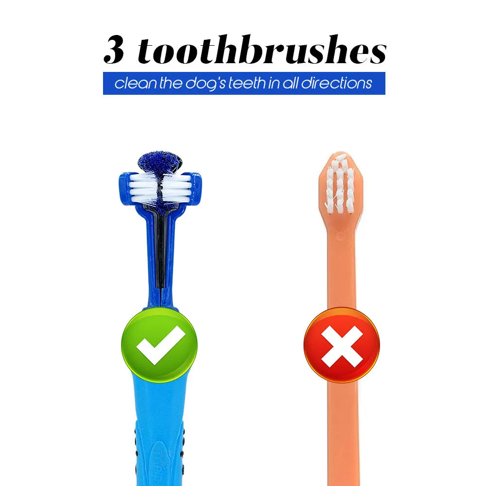 Three-Sided Rubber Toothbrush