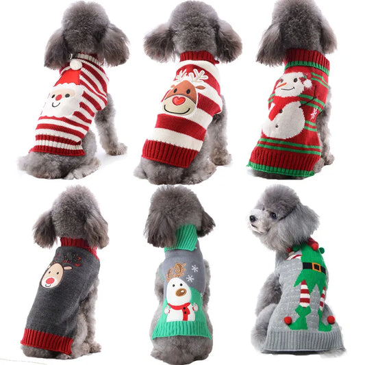 Christmas Striped Dog Shirt in Stripe Style