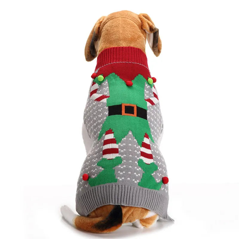 Christmas Striped Dog Shirt in Stripe Style