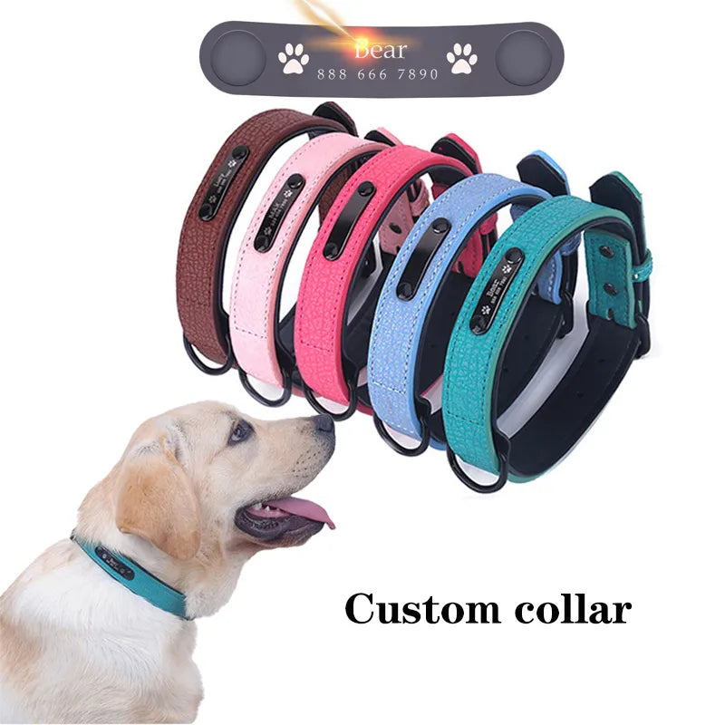 Adjustable Personalized Leather Collar